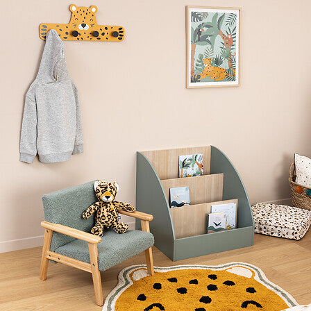 Bibliotecă pentru copii Atmosphera Leopard, MDF, Verde