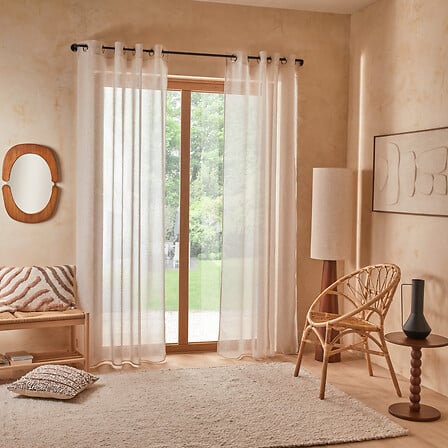Fred sheer curtains 140 x 240 cm linen-coloured