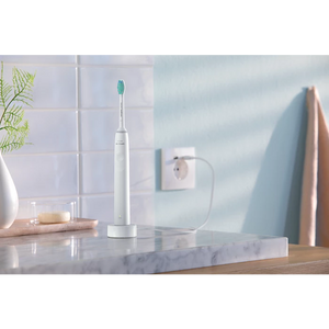 Periuță de dinți electrică Philips Sonicare Seria 2100 HX3651/13, 31.000 mișcări/minut, Quadpacer și SmarTimer, Design ergonomic subțire, 1 cap de periuță, Alb