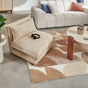 Fotoliu rabatabil Atmosphera Elois, catifea, ivory