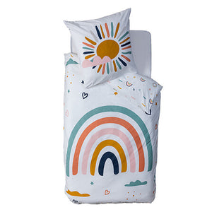 Lenjerie de pat reversibilă pentru copii Atmosphera Rainbow, 140x200 cm, bumbac