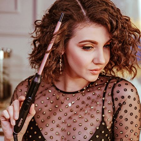 Ondulator de păr BaByliss C449E, 210 °C, bucle afro, înveliș ceramic-cuarț, negru