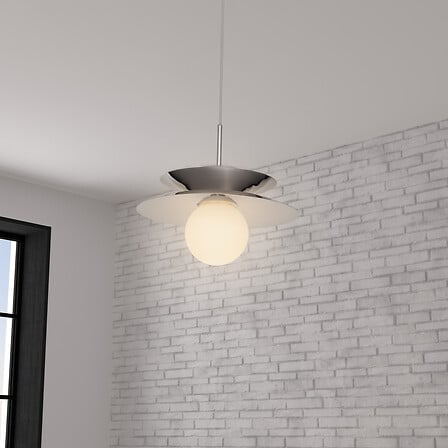 Lampă suspendată Atmosphere Omia, 38 cm, argintie