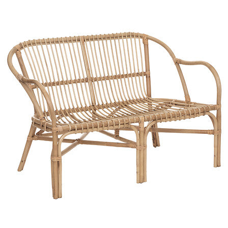 Canapea Atmosphera Neta cu două locuri, Rattan, Alb, 110x68x77 cm