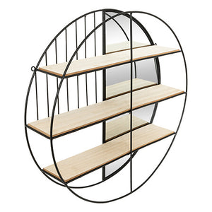 Raft de perete cu oglindă, atmosferă Zina, Ø56 cm