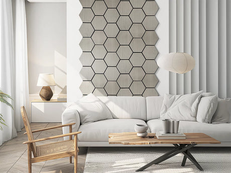 Panou decorativ Atmosphera Hexagon, 56x69 cm, bej, MDF