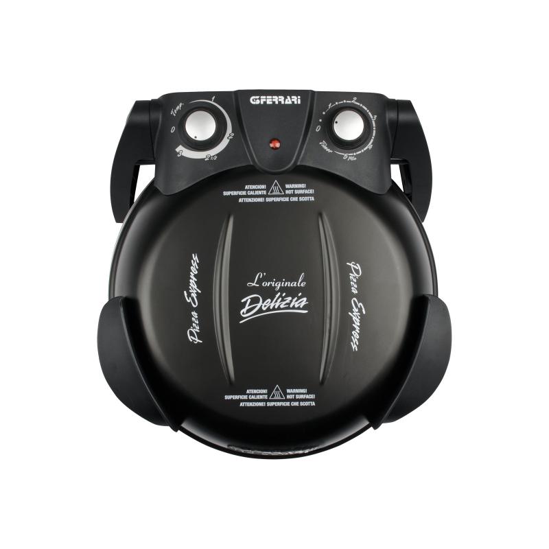 Cuptor de pizza G3Ferrari Delizia Special, Suprafață de coacere din piatră refractară, termostat până la 390°C și temporizator cu semnal sonor negru, Negru