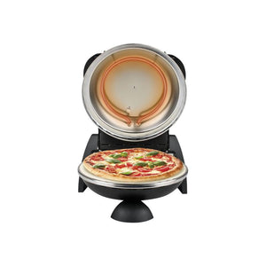 Cuptor de pizza G3Ferrari Delizia Special, Suprafață de coacere din piatră refractară, termostat până la 390°C și temporizator cu semnal sonor negru, Negru