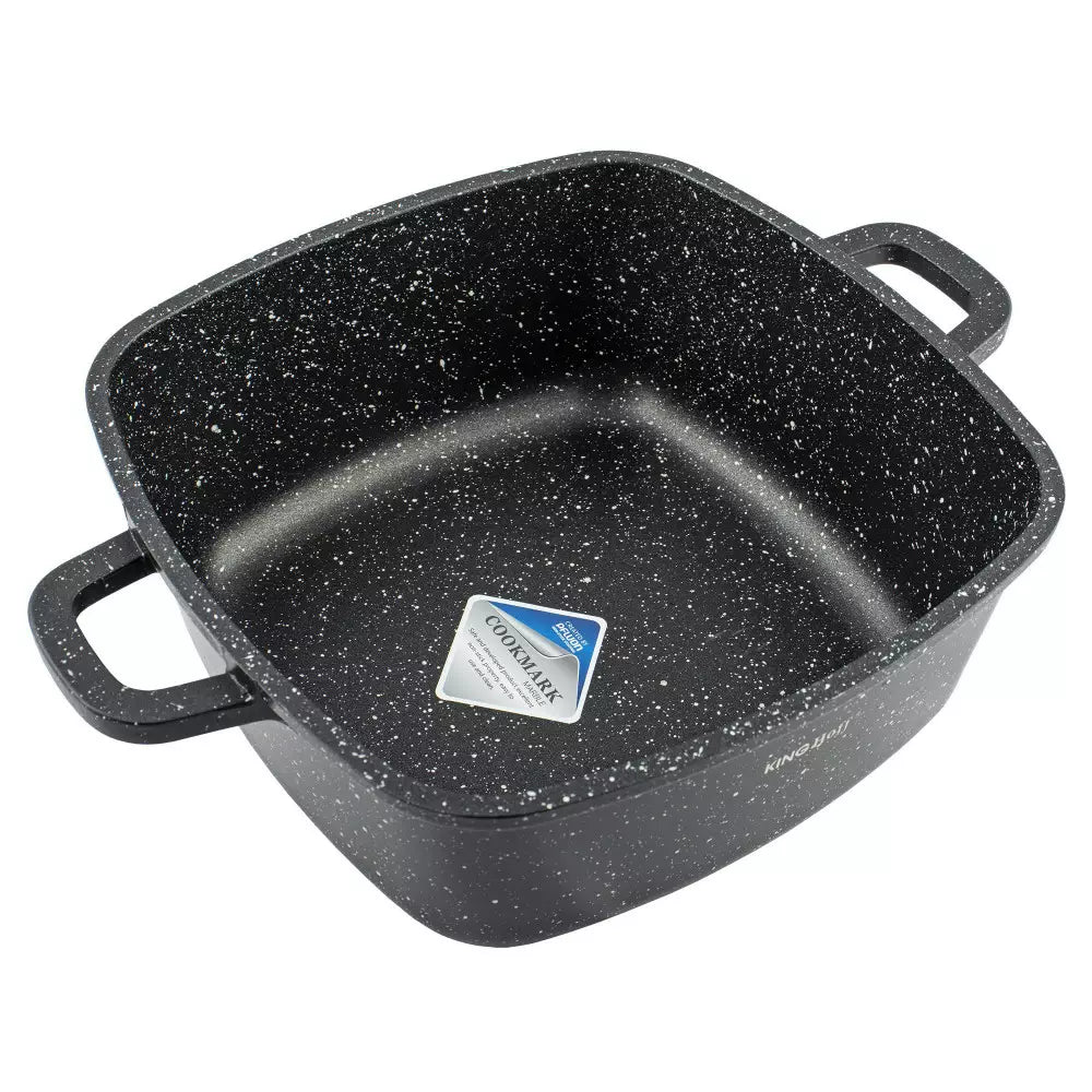 Cuptor și aragaz Kinghoff cu înveliș din marmură, inducție, negru