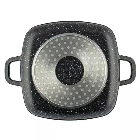 Cuptor și aragaz Kinghoff cu înveliș din marmură, inducție, negru