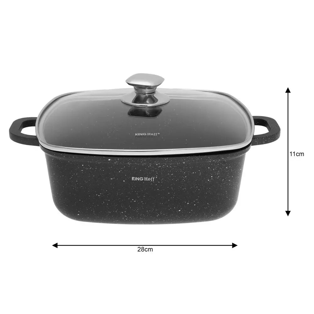 Cuptor și aragaz Kinghoff cu înveliș din marmură, inducție, negru