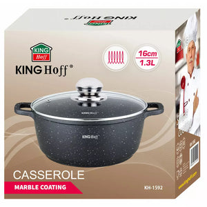 Cratiță din aluminiu Kinghoff 1592, acoperire cu marmură, 1,3 l, 16 cm