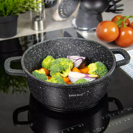 Cratiță din aluminiu KingHoff 1593, acoperire cu marmură, 2,3 l, 20 cm