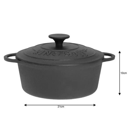 Cratiță KingHoff 2253, Capac din fontă, Mânere din fontă, Inducție, 2,4 l, Diametru 22 cm