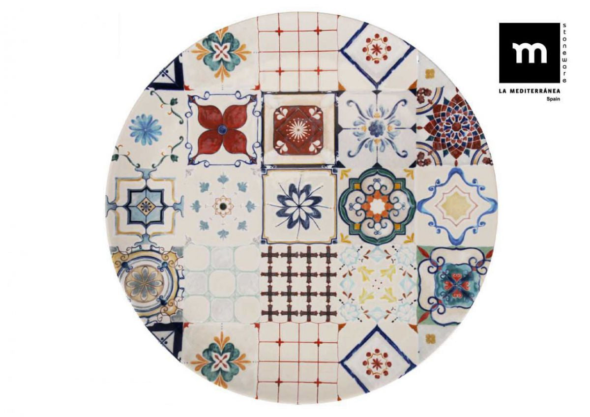 Plato rotund LA MEDITERRANEA Lore, 33 cm, portelan