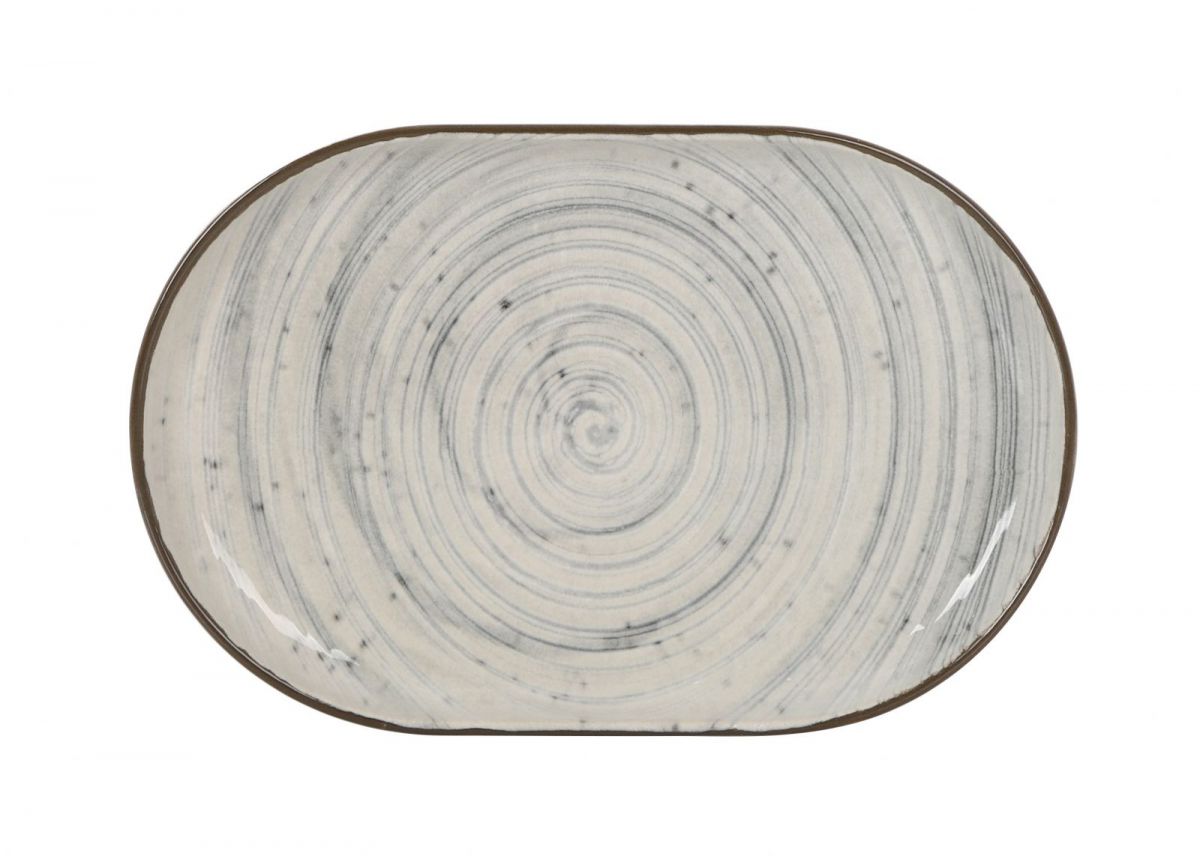 Farfurie ovală LA MEDITERRANEA Vortex, 20x13 cm, porțelan