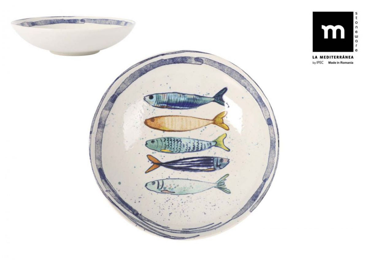 Farfurie adanca LA MEDITERRANEA Peixe, 21 cm, portelan