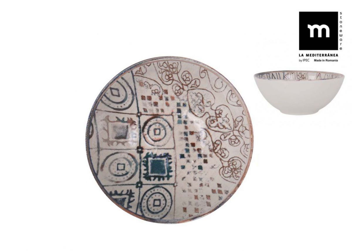 Bol adânc LA MEDITERRANEA Grecia, 16 cm, porțelan