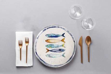 Bol adânc LA MEDITERRANEA Peixe, 21 cm, porțelan