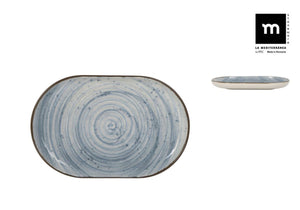 Platou oval LA MEDITERRANEA Swirl, Porțelan