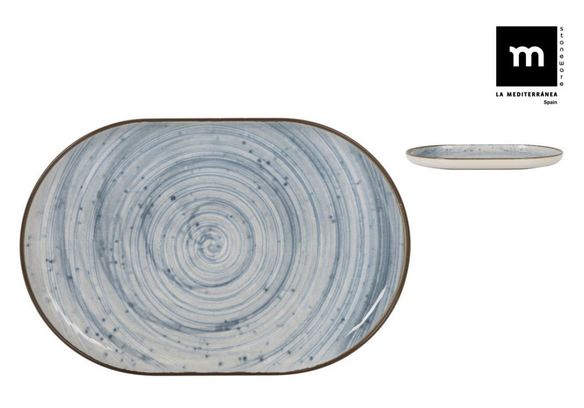 Platou oval LA MEDITERRANEA Swirl, Porțelan