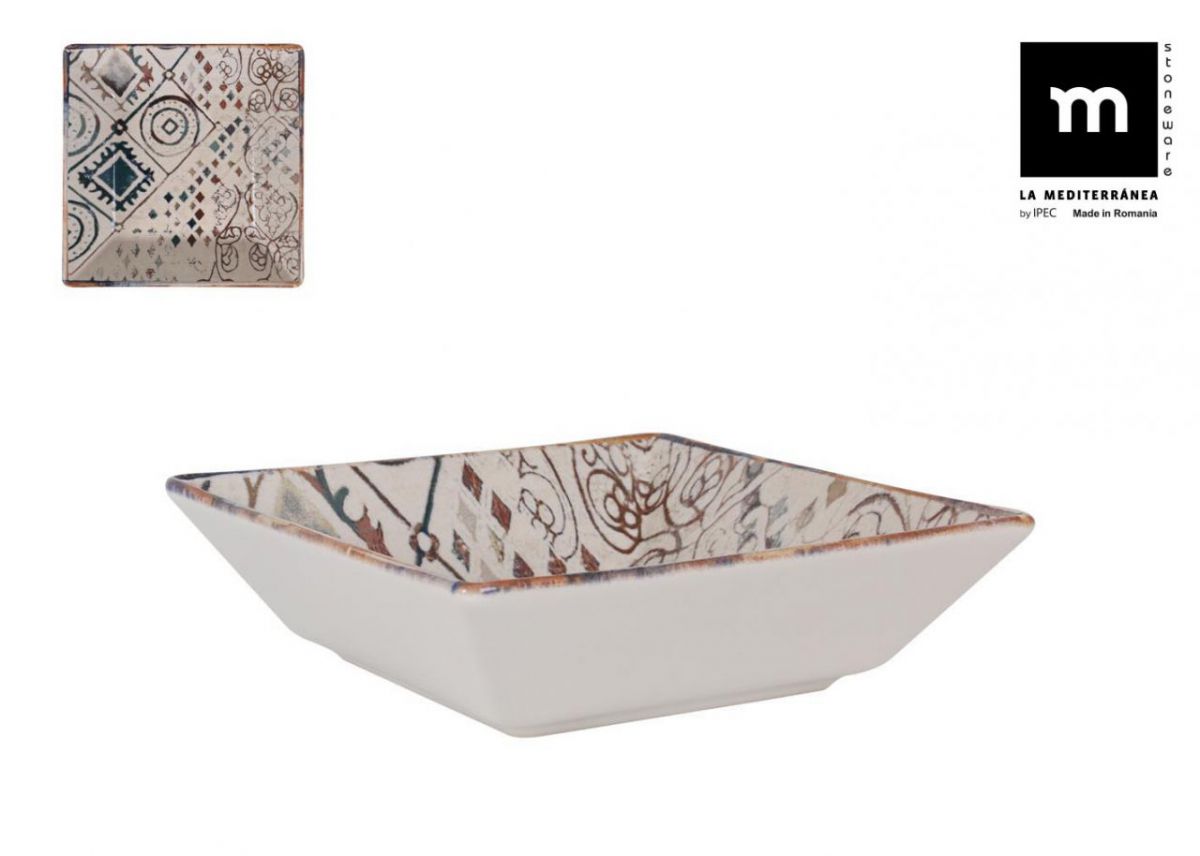 Bol adânc LA MEDITERRANEA Grecia, 18x18 cm, porțelan