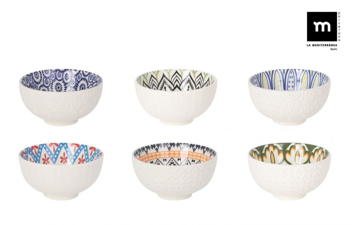 Set de boluri japoneze LA MEDITERRANEA, 11,5x6cm, porțelan, 6 buc.