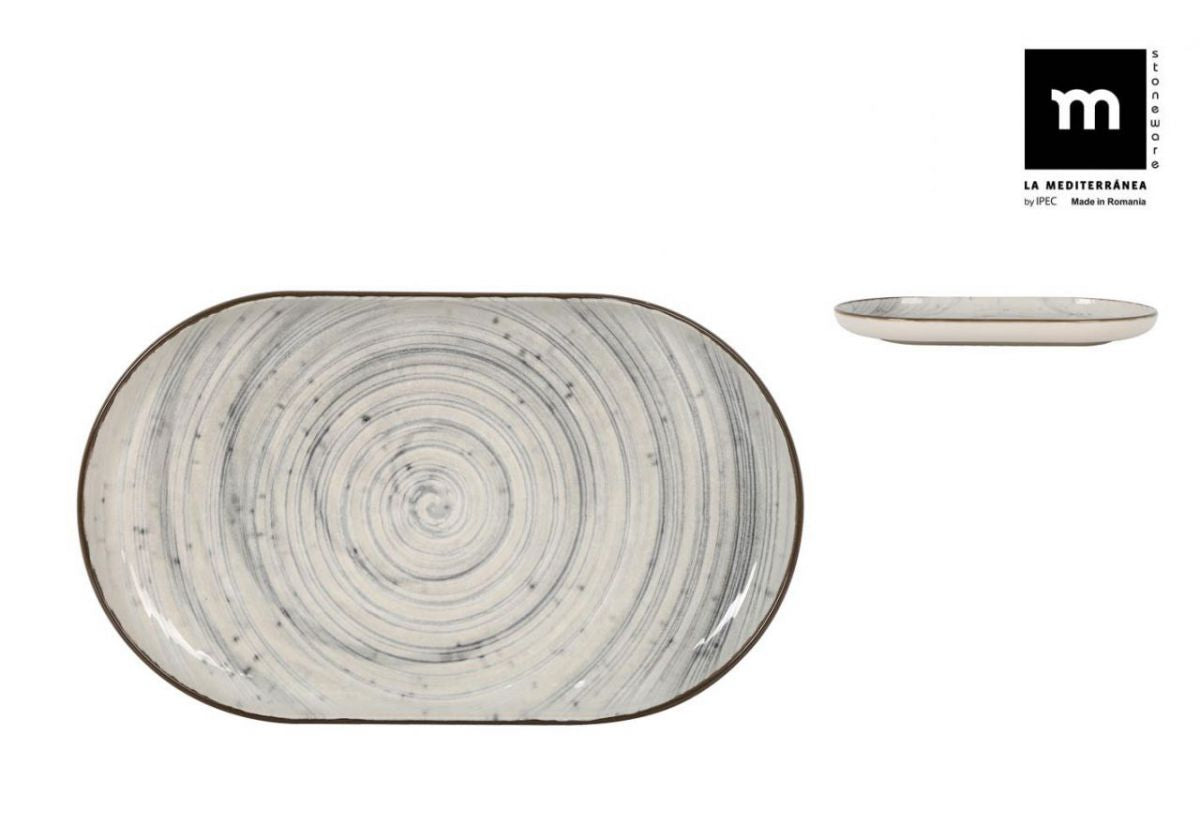 Farfurie ovală LA MEDITERRANEA Vortex, 25x15 cm, porțelan