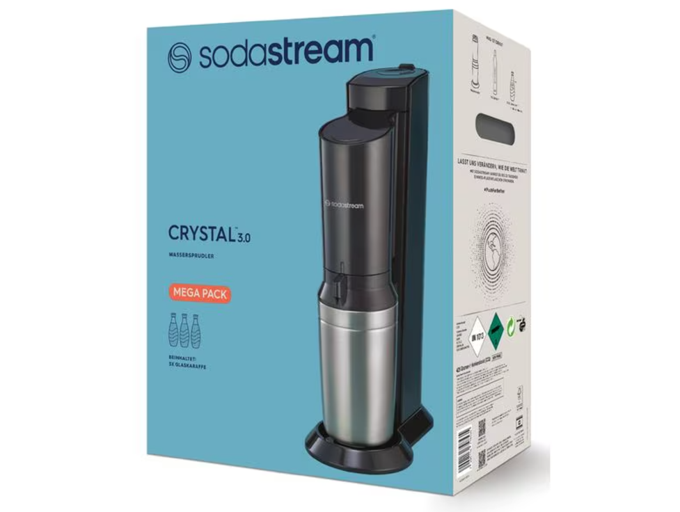Pachet aparat de băuturi carbogazoase SodaStream Terra Crystal 3 0, 3 sticle și sticlă de CO2, negru