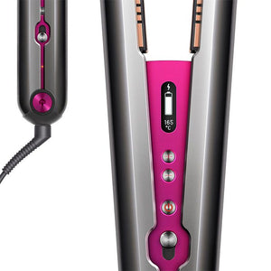 Placă de îndreptat părul Dyson Corrale HS03, 3 setări de temperatură, afișaj OLED, utilizare cu fir și fără fir, gri/fuchsia