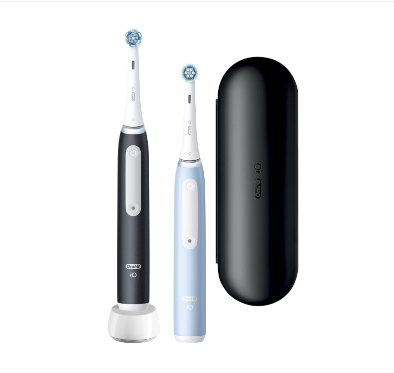 Set periuță de dinți electrică Oral-B io 3, Negru, Albastru