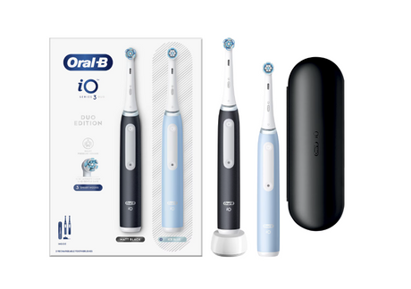 Set periuță de dinți electrică Oral-B io 3, Negru, Albastru