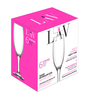 Set de pahare de șampanie LAV Empire, 220 ml, 6 buc.