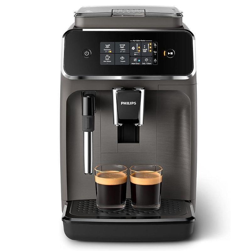 Espressor Philips EP2224/10, 2 băuturi, 15 bari, râșniță ceramică de 1500 W, ecran tactil, negru