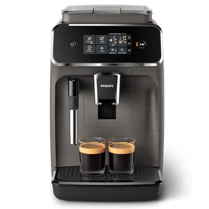 Espressor Philips EP2224/10, 2 băuturi, 15 bari, râșniță ceramică de 1500 W, ecran tactil, negru