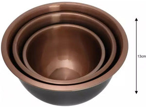 Set de boluri adânci Klausberg 7394, 5L, 3L, 1.6L, Lustruit, Oțel inoxidabil/cupru