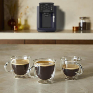 Espressor Krups Sensation EA910B10, 5 rețete, ecran tactil, presiune 15 bar, capacitate rezervor cafea 260 g, duză abur, 1450 W, sistem compact Thermoblock, negru/violet 