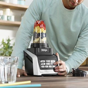 Robot de bucătărie Ninja BN800EU 3 în 1, 1200 W, 5 programe Auto-iQ, boluri de 1,8 l și 2,1 l, pahar de 0,7 l, negru/argintiu