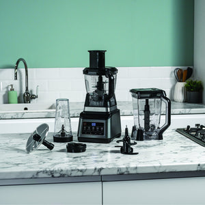 Robot de bucătărie Ninja BN800EU 3 în 1, 1200 W, 5 programe Auto-iQ, boluri de 1,8 l și 2,1 l, pahar de 0,7 l, negru/argintiu