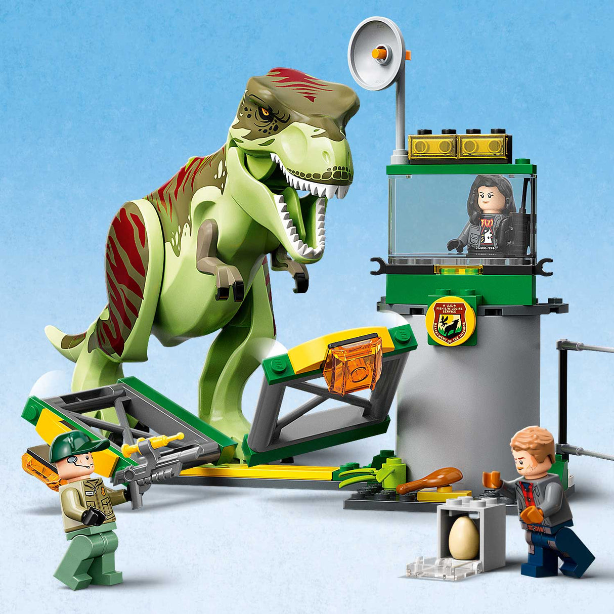 LEGO® Jurassic World - Evadarea din Tyrannosaurus Rex 76944, 140 de piese