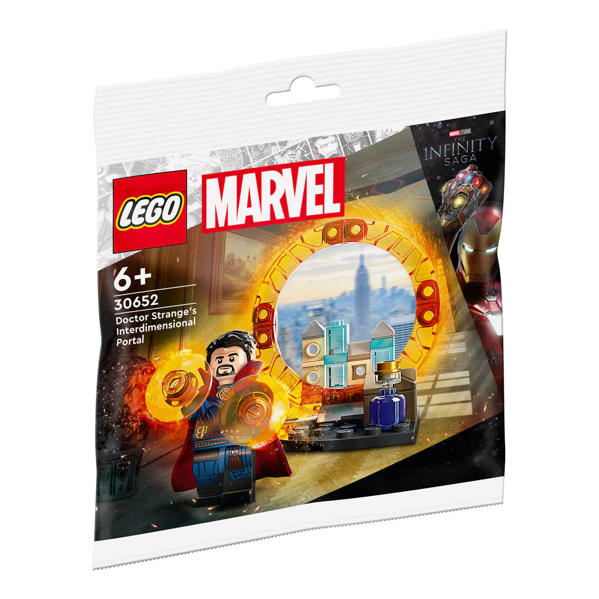 LEGO 30652 „Portalul Interdimensional al Doctorului Strange” într-o pungă de polietilenă