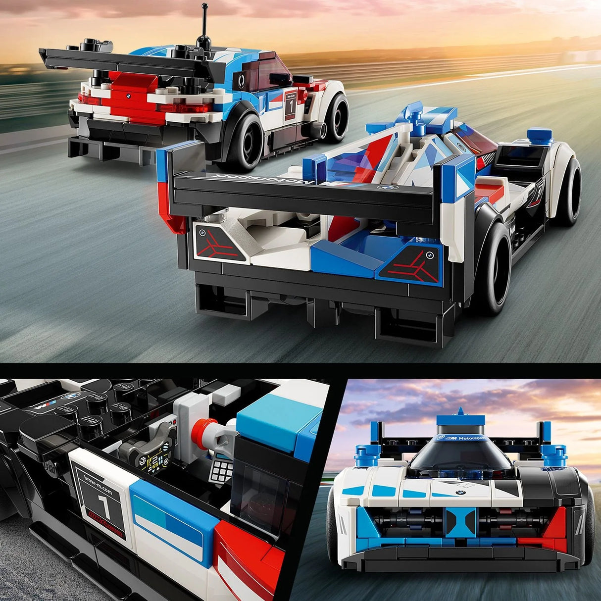 LEGO® Speed ​​​​Champions - Mașini de curse BMW M4 GT3 și BMW M Hybrid v8 76922, 676 de piese