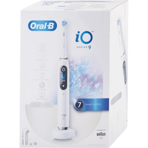 Periuță de dinți electrică Braun Oral-B iO9 Alabaster, albă