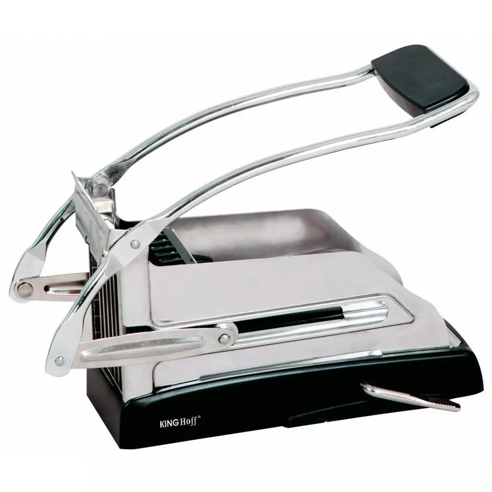 Feliator de cartofi KingHoff 1207, De la 25 la 49 de felii, Mâner cu vid, Oțel inoxidabil/negru