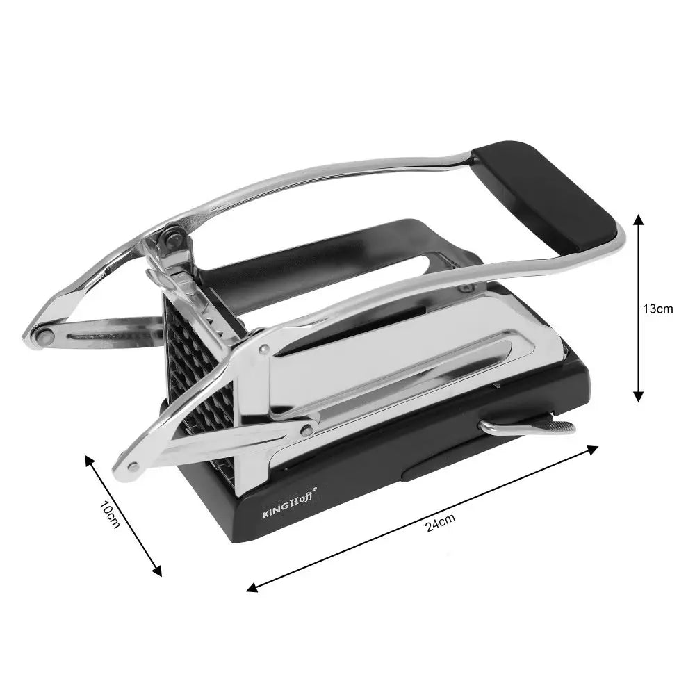 Feliator de cartofi KingHoff 1207, De la 25 la 49 de felii, Mâner cu vid, Oțel inoxidabil/negru