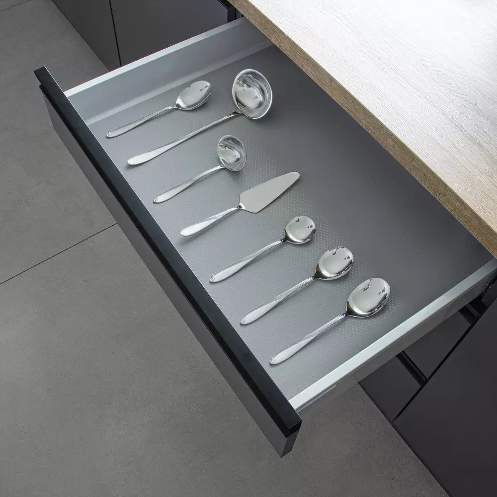 KingHoff 1665 Covoraș antiderapant, Pentru sertare, 50 x 300 cm, PET, Gri