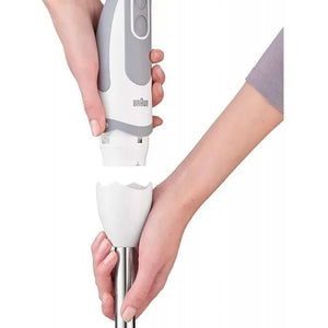 Blender Braun Multiquick 5200, 1000W, 0.6l, 21 setări de viteză, Alb/gri