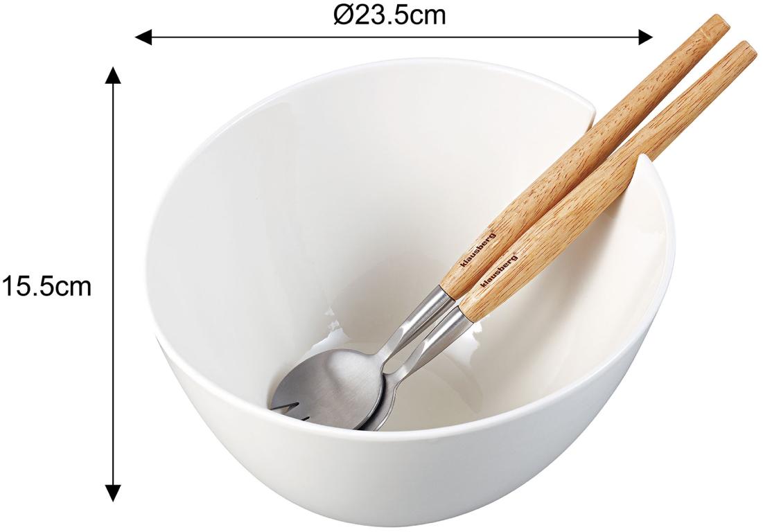 Set de bol și 2 tacâmuri pentru salată Klausberg, Ceramică