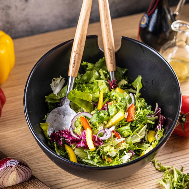 Set de bol și 2 tacâmuri pentru salată Klausberg, Ceramică