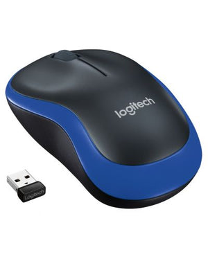 Mouse optic wireless Logitech M185, USB, albastru/negru